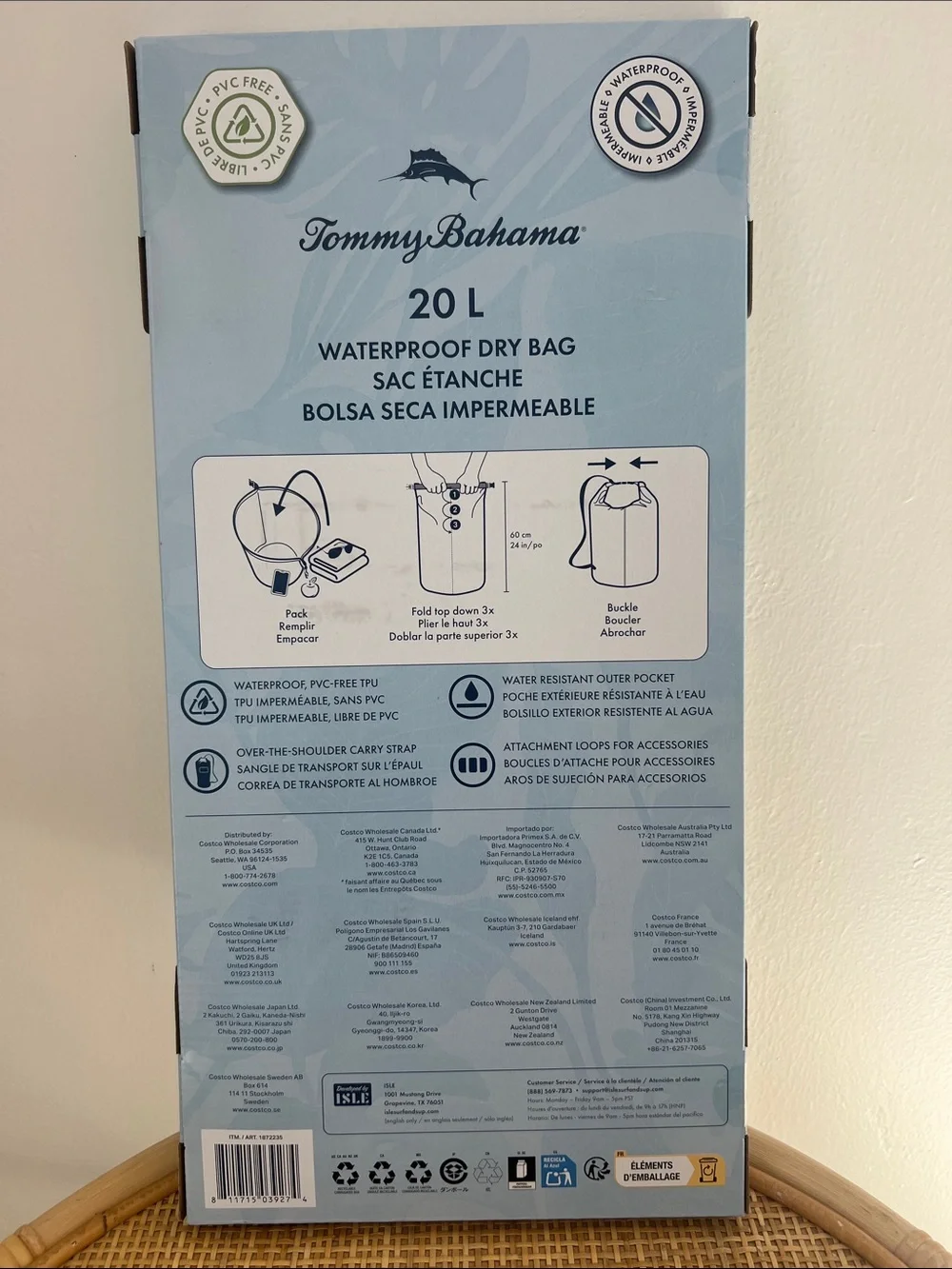 Tommy Bahama Navy Floral Waterproof Dry Bag